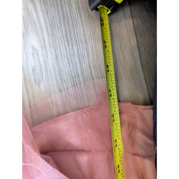 Amsale Pink Mesh Tulle Sleeveless Gown With Plunging Neckline & Sheer Back Size - Picture 5 of 6